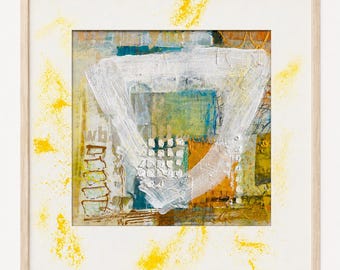 Original Acrylbild auf MalPapier mit Passepartout als wandbild- handsigniert und handgefertigt