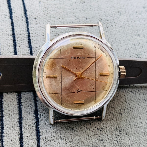 Collectible watch RAKETA Atom 16 jewels 2609 manual winding PChZ made in USSR/Wrist watch ROCKET early rare series shockproof/dustproof/uhr