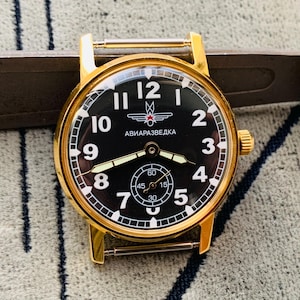 Vintage Pobeda Sturmanskie Herrenuhr: Air Reconnaissance, Handaufzug, UdSSR