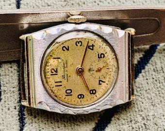Vintage Bossinger Art Deco Wrist Watch, Swiss Made Manual Wind