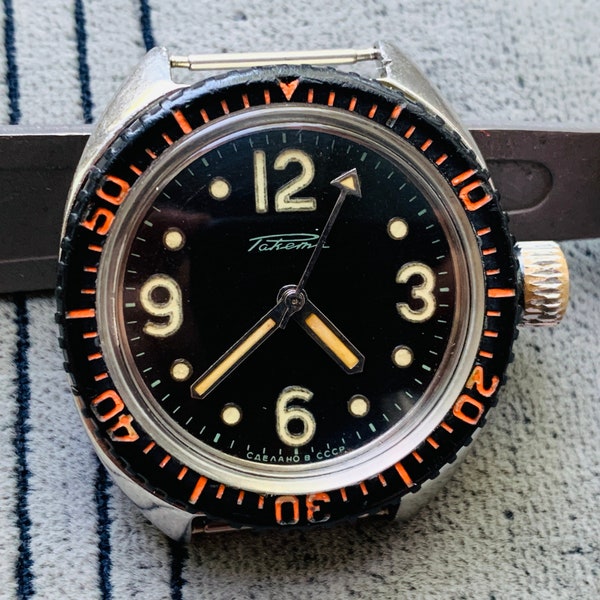 Men's Wrist Watch RAKETA Amphibian Diver Vintage Scuba RRR made in USSR/Collectible Watch Ракета Rocket 2609ha PChZ made in Soviet Union/uhr