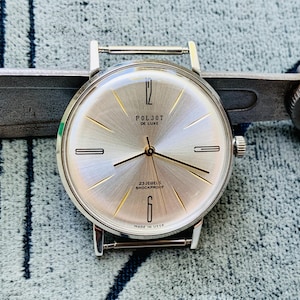 Collectible watch POLJOT De Luxe 23 jewels classic design shockproof made in USSR/Men&#39;s Wrist Watch POLET 2209 manual winding ultra slim