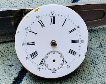 Antique Longines Watch Movement: Roman Numerals, Steampunk Parts (Swiss Made, For Repair/Parts)