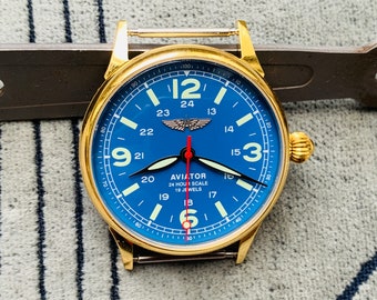 Vintage Raketa Aviator Watch: 24 Hour Scale, USSR Made