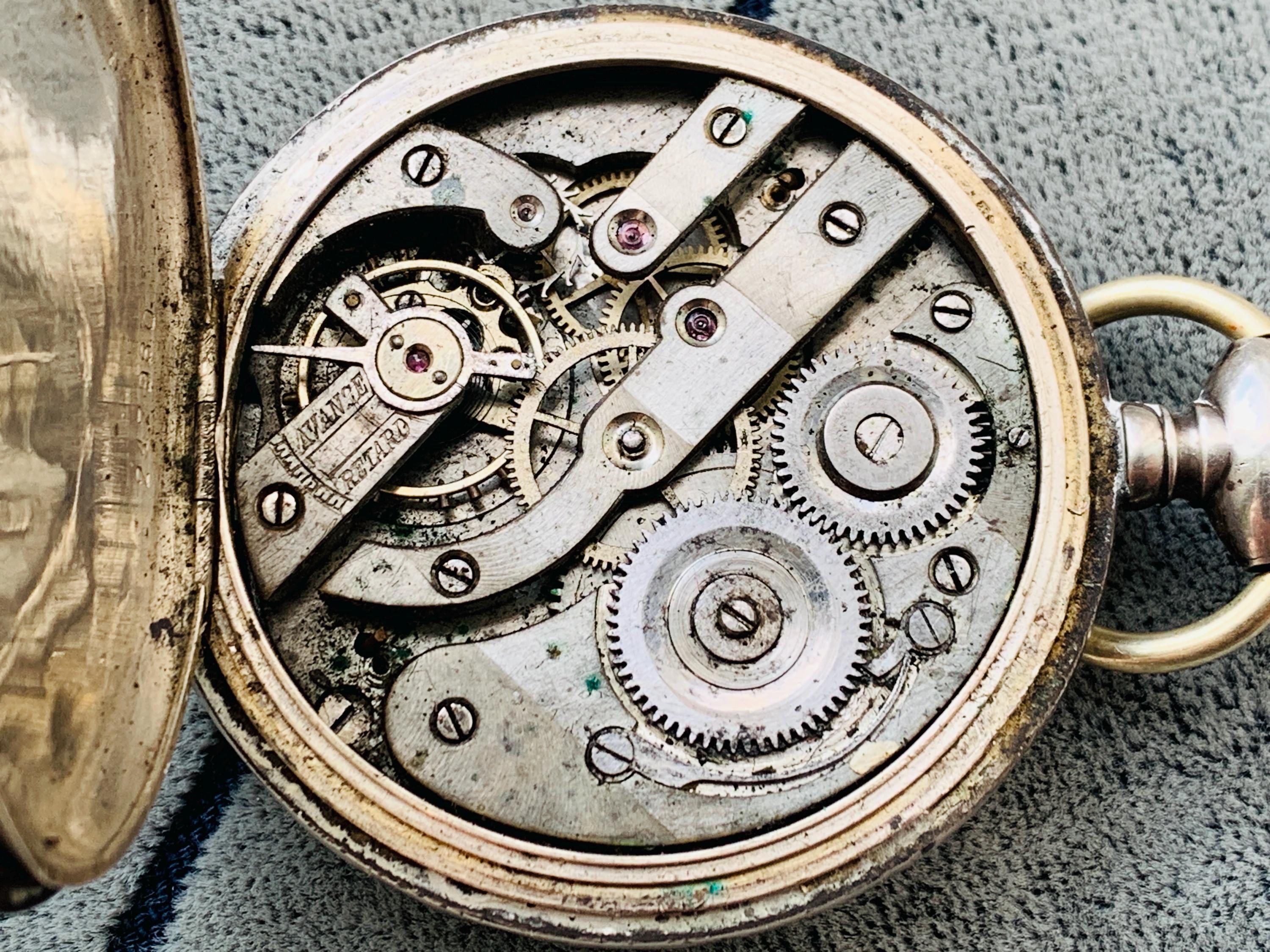 アンティークシルバーペトロフスキー懐中時計：Tavannes Watch Co