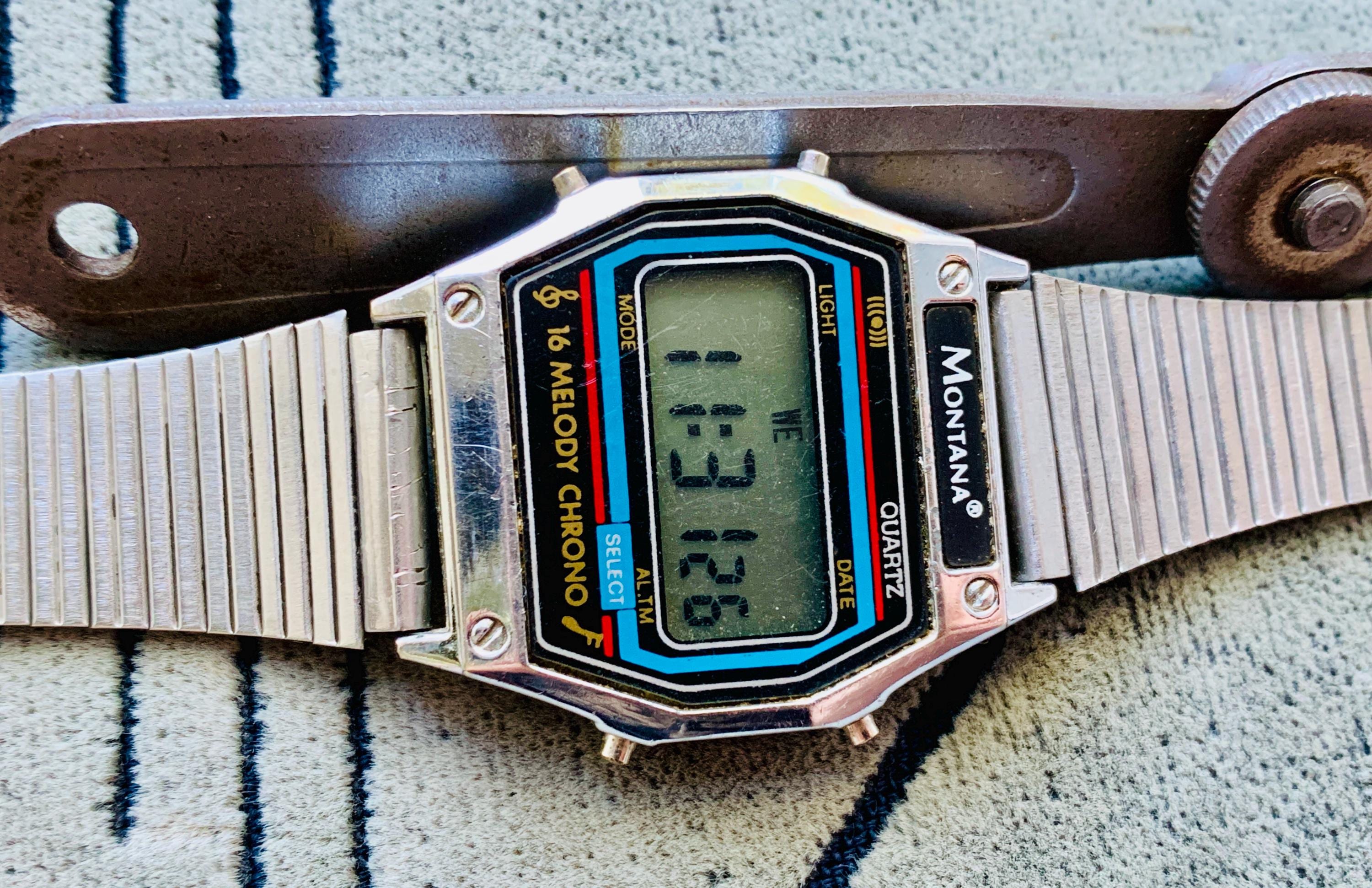 Vintage MONTANA Quartz Watch: 16 Melody Chrono, Backlight