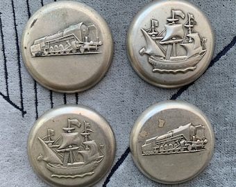 Molnija Taschenuhr Deckel: UdSSR Sammler Lokomotive/Brigantine