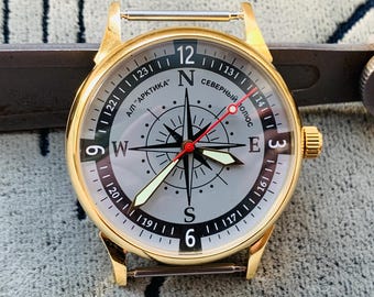 Raketa North Pole Watch: USSR Windrose Dial, Arctic Explorer