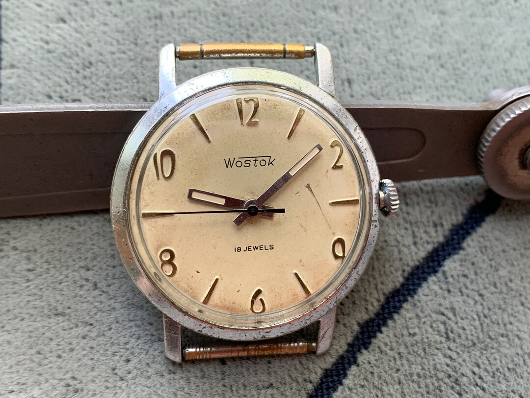 Vintage WOSTOK Wrist Watch: 18 Jewels, Manual Winding, USSR Made