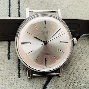 Relógio colecionável POLJOT De Luxe 23 joias design clássico à prova de choque feito na URSS/Relógio de pulso masculino POLET 2209 corda manual ultra fino
