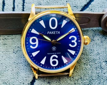 Raketa Zero USSR Men's Watch: Manual Wind, Skeleton Back