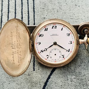 Union Horlogere Pocket Watch: Engraved Silver Double Hunter (For Repair/Parts)