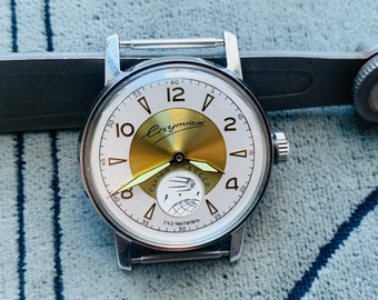 Men&#39;s Wrist Watch SPUTNIK Sturmanskie manual winding GChZ Chistopol made in USSR/Collectible watch Спутник Satellite Space watches theme SU