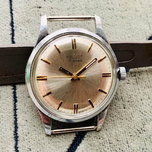 Sammleruhr POLJOT klassisches Design 1 MChZ namens Kirova Made in USSR/Herren Armbanduhr POLET klassisches Design Mech mit Sternen Su