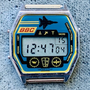 Men&#39;s Wrist Watch Electronica quartz digital LCD made in Su/Collectible watch ELEKTRONIKA Air Force rare limited edition made in USSR/montre