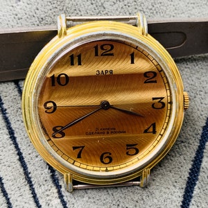 Collectible watch ZARIA 21 jewels big large case manual winding Penza watch factory/Wrist watch ZARYA classic design/Unisex wristwatch/reloj