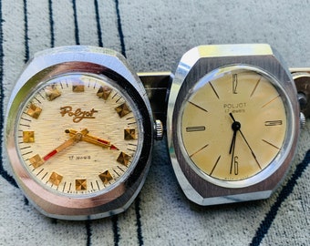 RESERVED Two watches POLJOT after repair/maintenance 1 MChZ named Kirova made in USSR/Collectible watch Polet