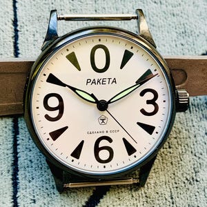 Reloj coleccionable Raketa Zero diseño clásico Marca estatal de calidad PChZ Petrodvorets/Reloj de pulsera para hombre Rocket 2610 Сделано в СССР/Montre