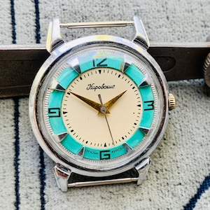Collectible watch Kirovskie 16 jewels 1 MChZ named Kirova 1950 years Crab case type made in USSR/Men's Wrist Watch Кировские Spider style Su