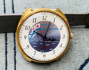 Collectible watch RAKETA 300 years anniversary Navy 1696-1996 2609ha  PChZ/Men's Wrist Watch ROCKET Fleet Saint Andrew's flag limited edition