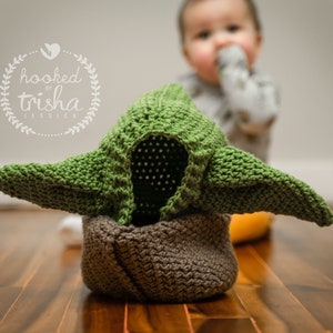 Baby Yoda Grogu Hood Crochet Pattern 6 Months to Adult Sizes image 5