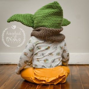 Baby Yoda Grogu Hood Crochet Pattern 6 Months to Adult Sizes image 4