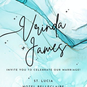 Cursive Ink Minimalist Wedding Invitation
