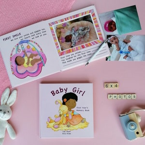 Baby Book | Baby Record Book | My First Year Memory Book | New Baby Girl Keepsake | Baby Memory Book | Baby Shower | V3