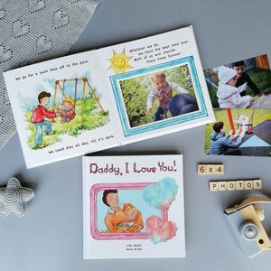 Personalized Daddy Book I LOVE YOU with own Photos Keepskae Memory Book Album Father's Day Birthday Gift from Child -V5