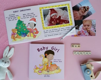 Baby Book | Baby Record Book | My First Year Memory Book | New Baby Girl Keepsake | Baby Memory Book | Baby Shower | V2