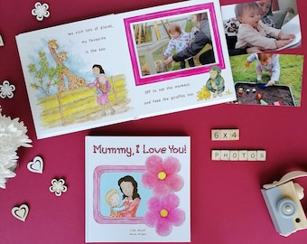 Mummy I Love You Illustrated Story Book with Own Photo Best Mum Mother Day Christmas Birthday Gift from Child Keepsake - Version 4