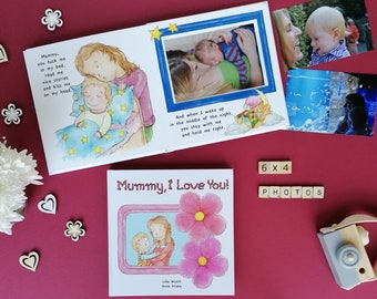 Mummy I Love You Illustrated Story Book with Own Photo Best Mum Mother Day Christmas Birthday Gift from Child Keepsake - Version 1