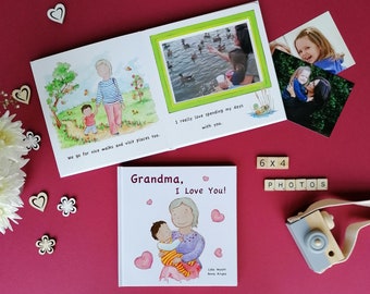 Greatest Grandma STORY BOOK ALBUM Nanny Nana Granny Personalized Mother's Day Gift from Grandchild Keepsake Memory Photo Book – V2