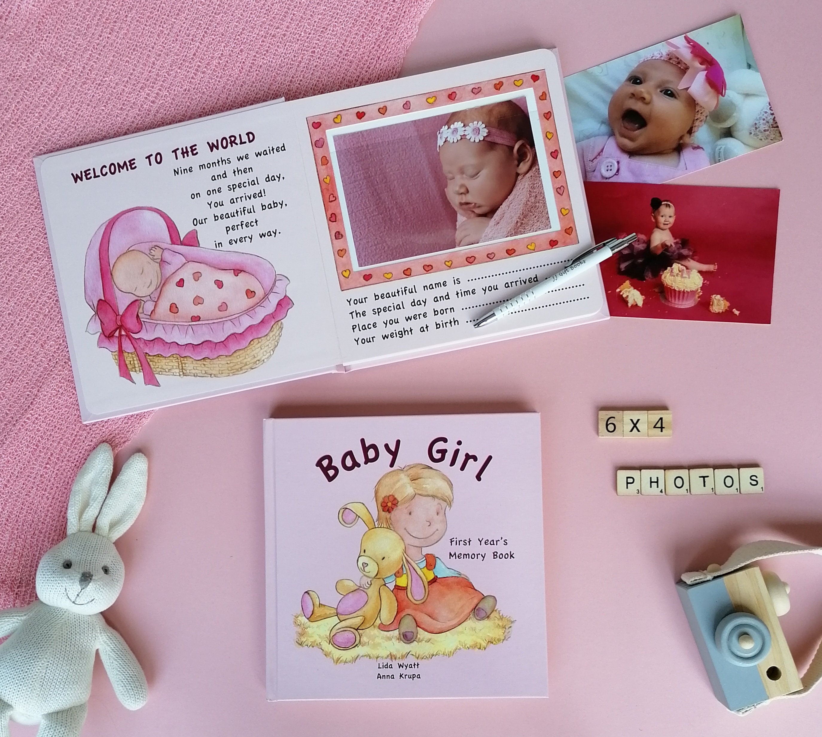 NEW Ready Made Baby Girl Scrapbook 20 Pages PREDESIGNED MEMORY BOOK