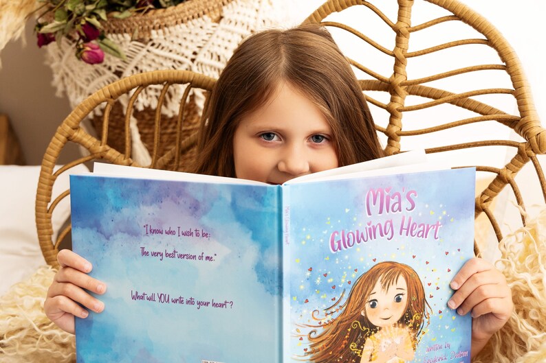 Illustrated Book, Children's Book, Mias Glowing Heart, Kids Self Love Book,  Storybook for Kid, Gift from Parents, Kids Confidence Book, Hardcover Storybook, Empowerment Gift, Rhyming Book, Kids Keepsake Book, Self Esteem Book, Positive Message, Mia's Glowing Heart
