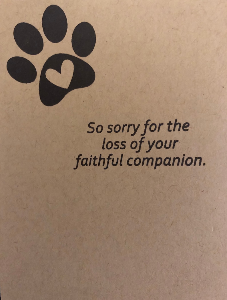 Dog sympathy card Sorry for your loss Loss of your faithful Etsy