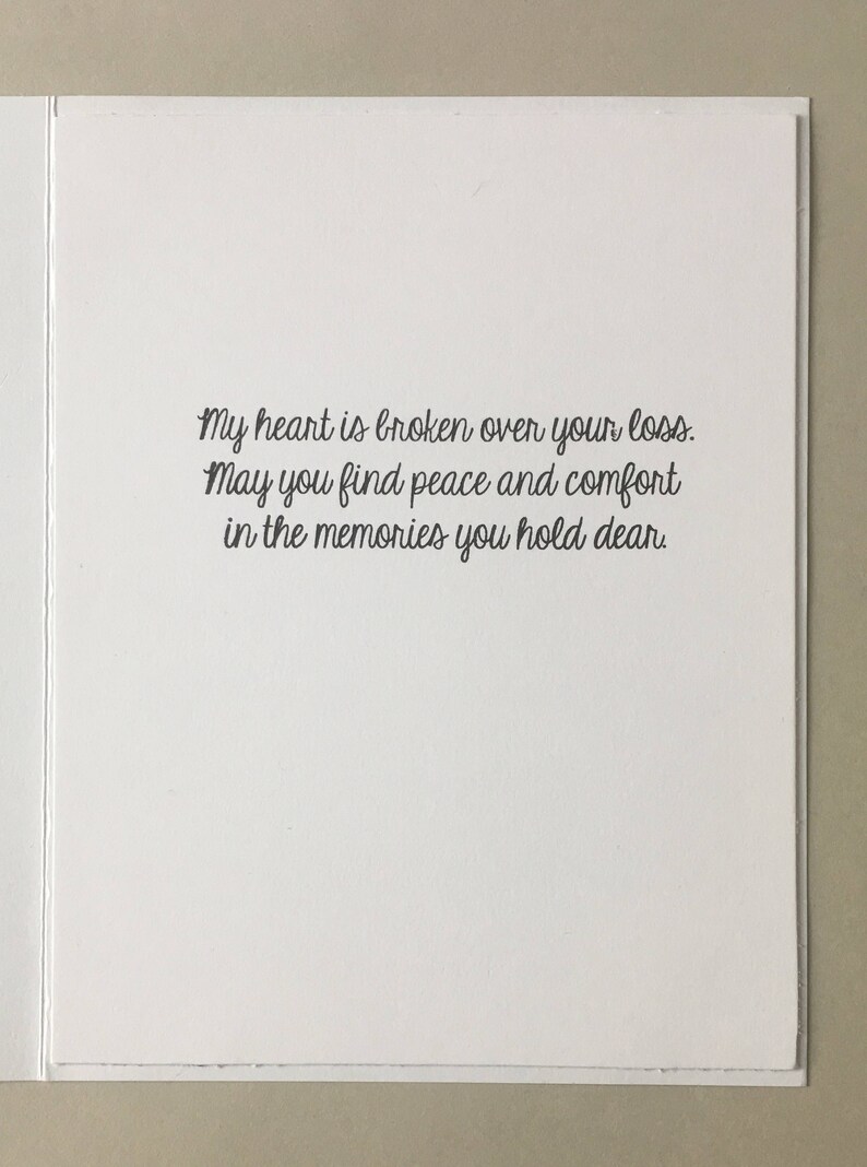Black And White Sympathy Card With Sympathy Flowers Etsy