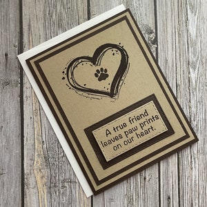 Pet sympathy card, Sorry for your loss, Dog sympathy card, Sorry cards, Dog condolences card, Thinking of you, Paw print card, Hearts card