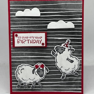 Cute birthday card, Sheep birthday card, Fun birthday card, Birthday cards, Happy Birthday card, Thinking of you, Birthday wishes, Handmade