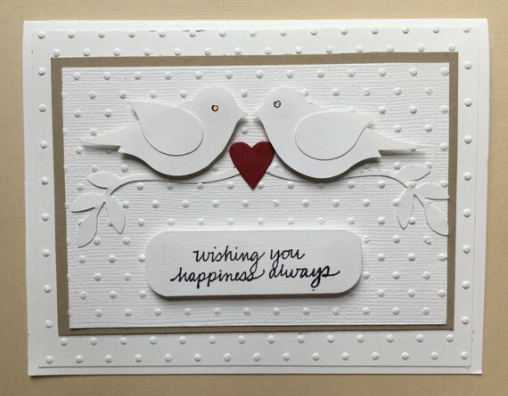 Wedding Card Love Birds Congrats Wedding Cards Wedding Card Etsy