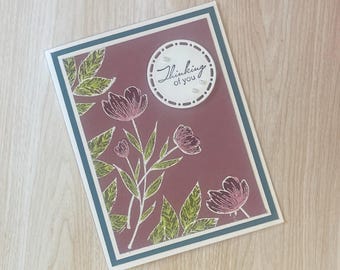 Thinking of you card, Friend, Just because, Blank inside