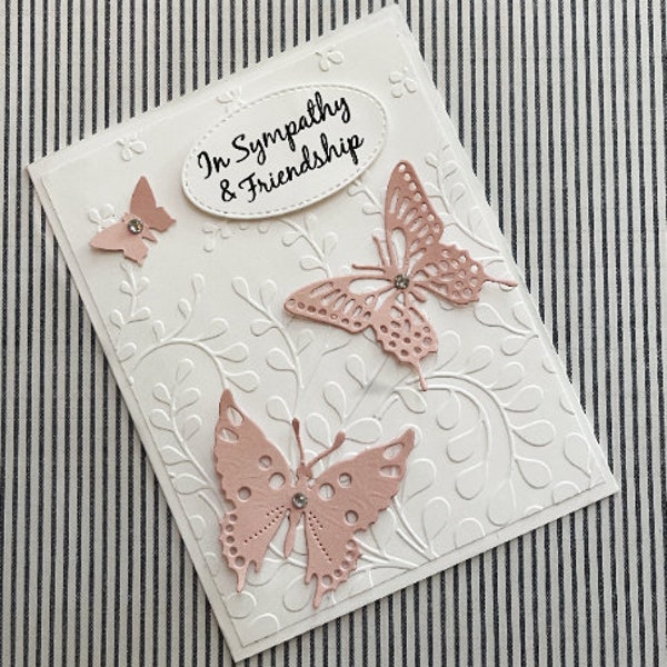 Sorry for your loss, Love leaves a memory, Death leaves a heartache, Butterfly sympathy card, Friendship card, Sympathy cards, Handmade