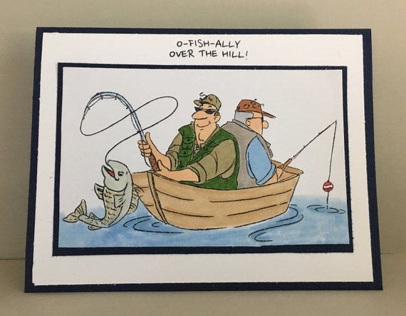 Funny Fishing Birthday Cards, 50th Birthday Card, Celebration Card