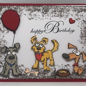 Silly Birthday Card | Crazy Dog card for man | Fun Birthday card for woman | Handmade Birthday card | Dog Birthday Card, Funny Birthday card