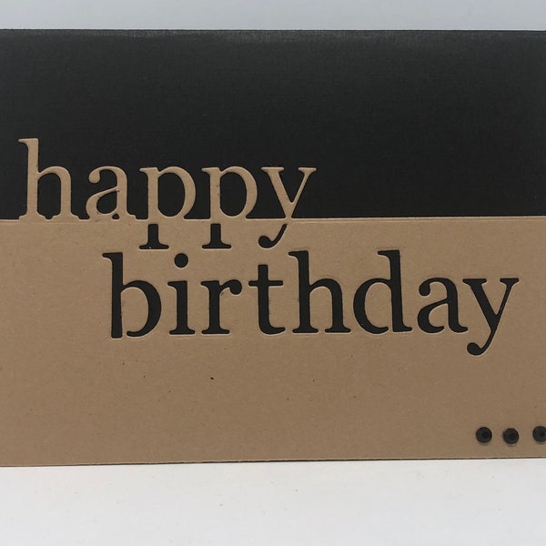 Brown & black birthday card, Masculine birthday card, Happy Birthday Card, Bday card for him, Simple mans Birthday Card, Birthday cards