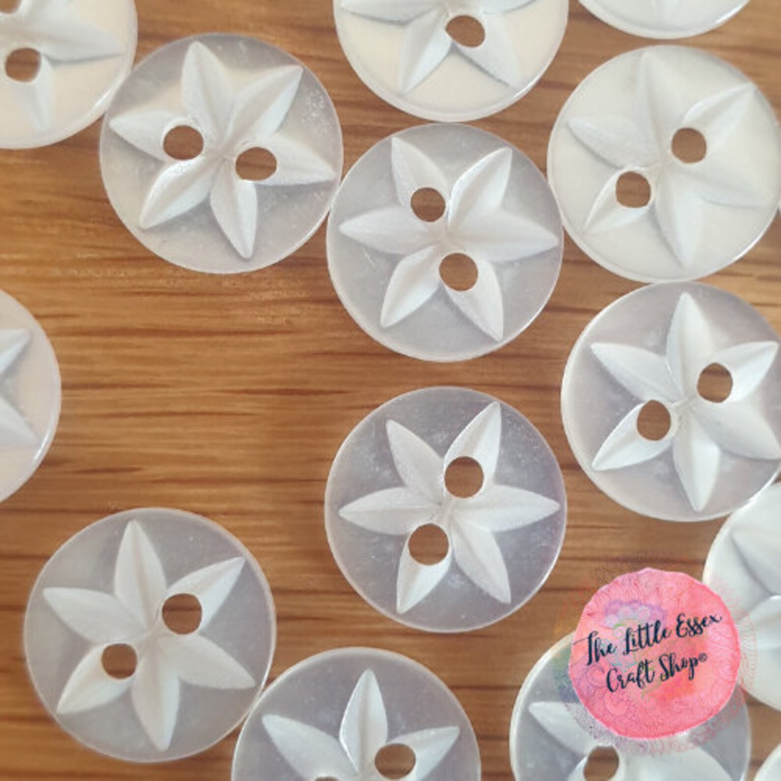 10 X White Star Buttons Etsy