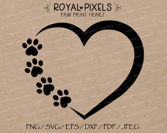 Download Paw Print Heart Etsy