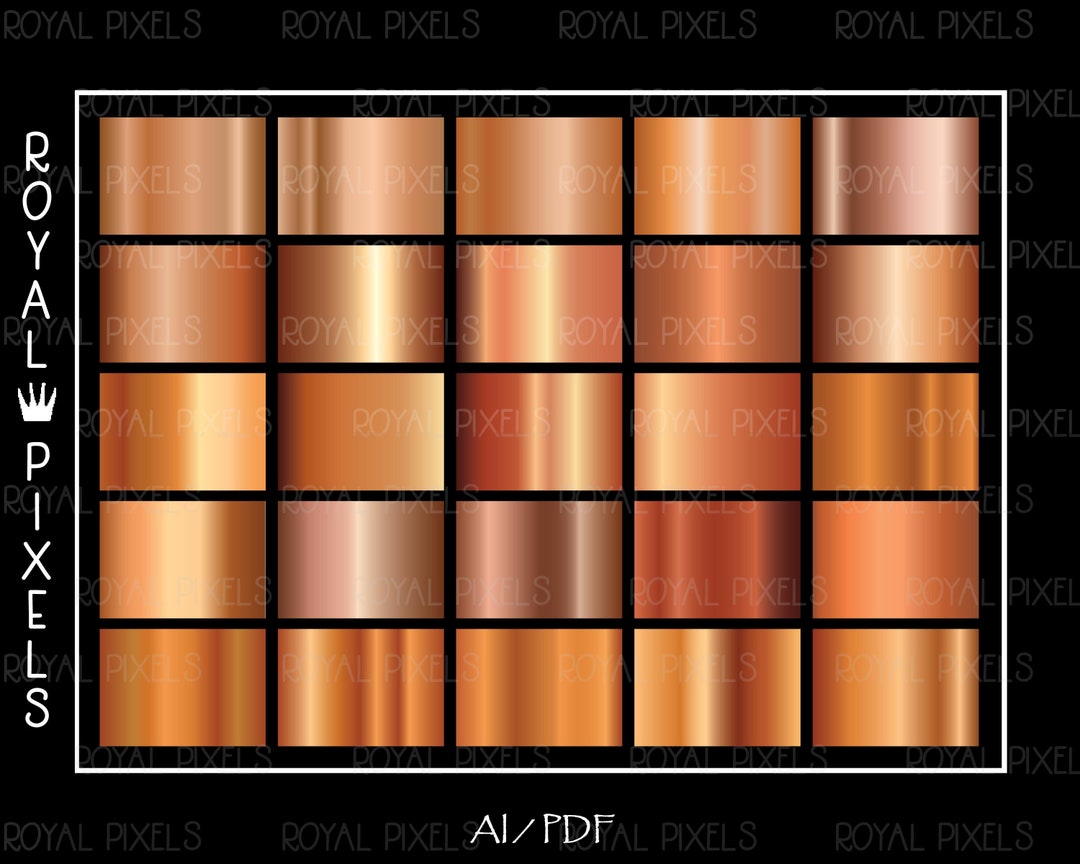 Copper Gradients for Adobe Illustrator Ai Swatches Metallic Etsy Canada