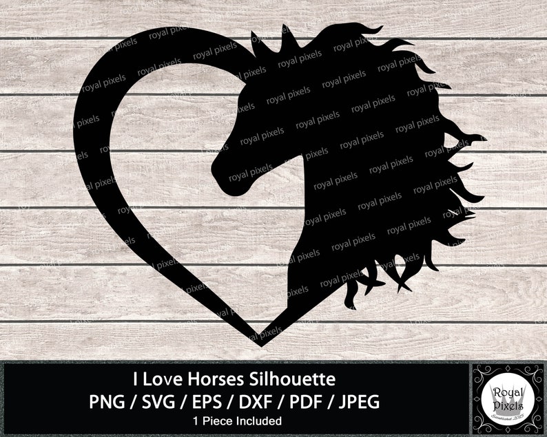 Download Horse Heart Silhouettes Horse I love Horses Horse SVG | Etsy