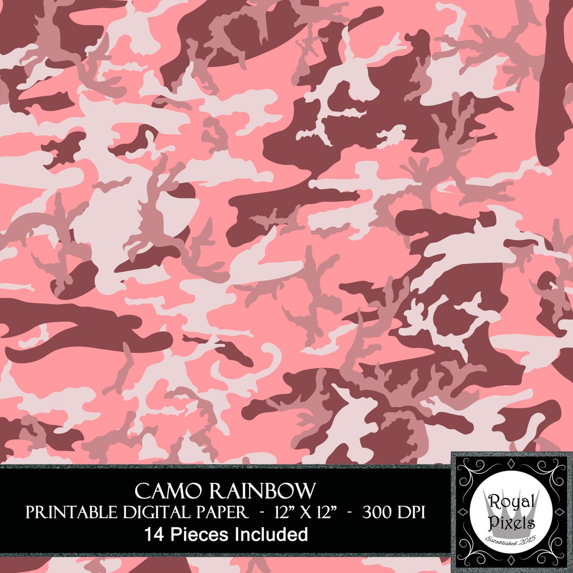 14 Digital Paper Backgrounds Camo Rainbow Camouflage Etsy